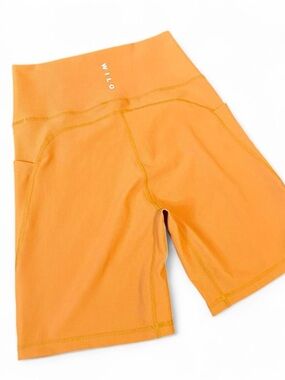 Wilo the Label High Rise Burnt Yellow / Orange Ribber Athletic Shorts w/ Pockets